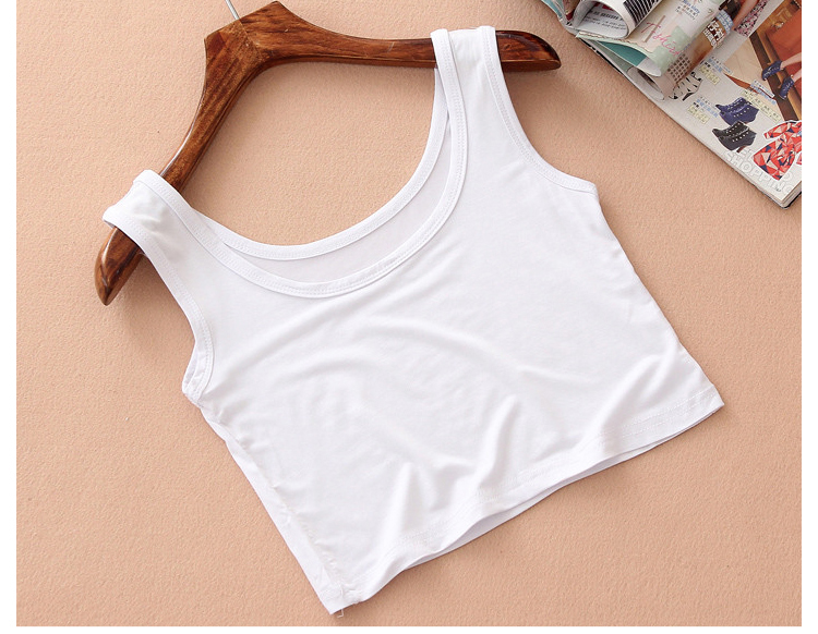 Phiên bản Hàn Quốc của áo vest ngắn màu đen kiểu dáng yếm nữ chạm đáy rốn hoang dã gợi cảm bên trong ống áo ba lỗ nữ