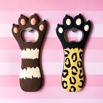 Douyin creative cute cat claw refrigerator sticker beer bottle opener cat tile screwdriver Nordic ins magnetic sticker