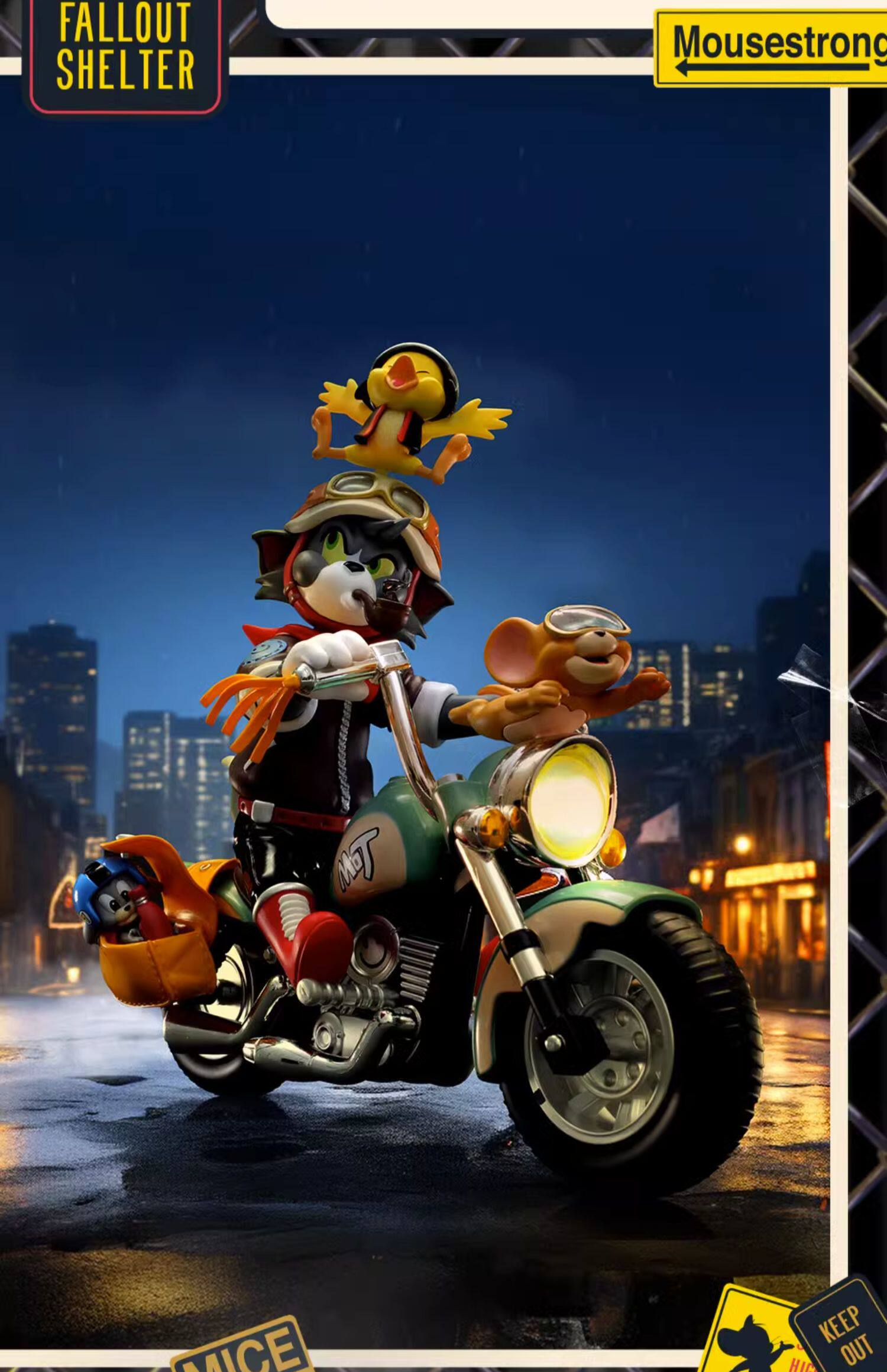 猫和老鼠手办复古机车男生桌面摆件