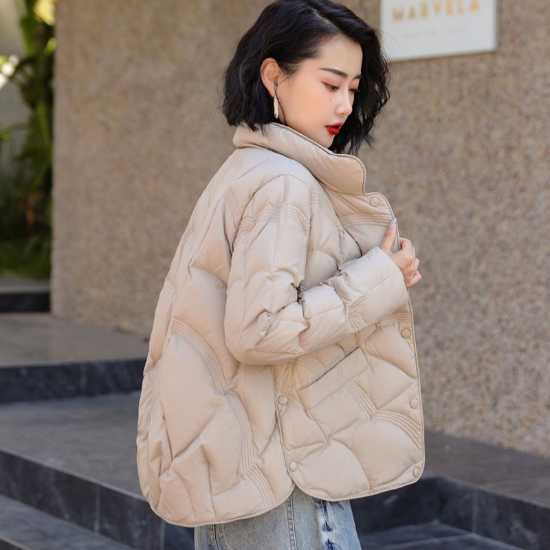 Xiangyun Short down Jacket for Women, Winter, Petite, Lightweight, Casual, Fashionable, Loose, Lightweight, Plus Size, Stand Collar Coat