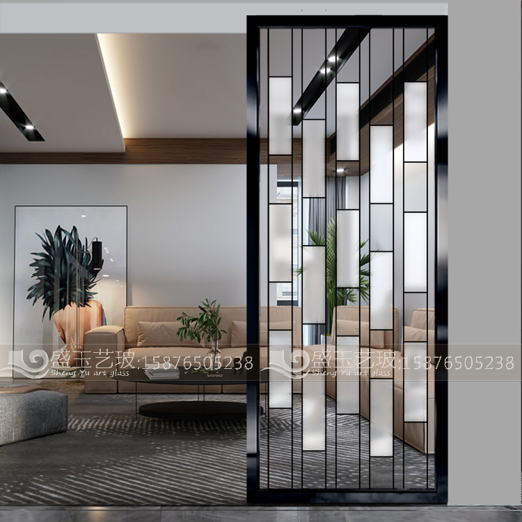 Eurostyle Living Room Modern Minimalist Glass Screen Partition Wall Trim bedroom Mobile Xuan Wash Basin Shelter Light Lavish