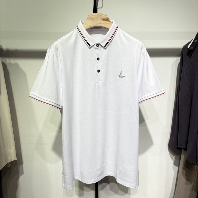 Clearance Sale: Men's Pure White Slim-Fit Short-Sleeve T-Shirt, Huasani Jeans Men's Clothing, Genuine In-Stock Half-Sleeve