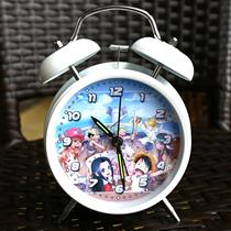  One piece sailing Luffy Joba alarm clock Cartoon stationery Childrens animation peripheral metal ringing mute