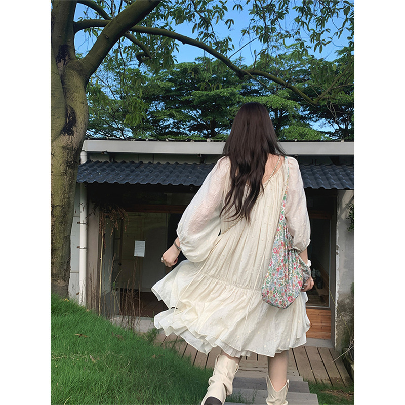 Oddgoods.6/30 20:00 Three Days before the New Collection Is Released 3% off Free Shipping Romantic Vacation V-Neck Mid-Length Dress