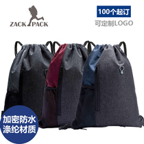  Custom logo printing sports drawstring pocket backpack drawstring drawstring bag Fitness travel female storage bag male