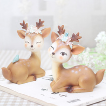 Sika deer small ornaments American creative home decorations cute cartoon animals office furnishings couple gifts