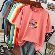 Pick up missed special cabinet Withdrawal Tail single big card foreign trade ~ short sleeve t-shirt female pure cotton middle-aged mom loaded with big code loose blouse