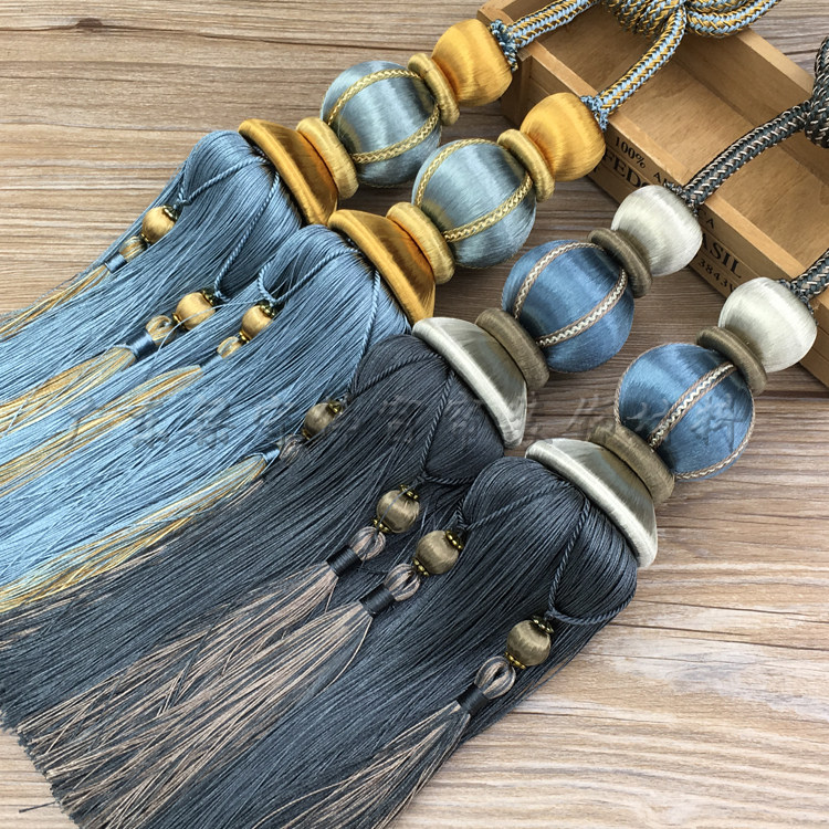 Boutique Double European-style Curtain Hanging Ball Strap Modern Minima Villa Decorative hanging ball Curtain Accessories Hang Tying Rope Fluxu