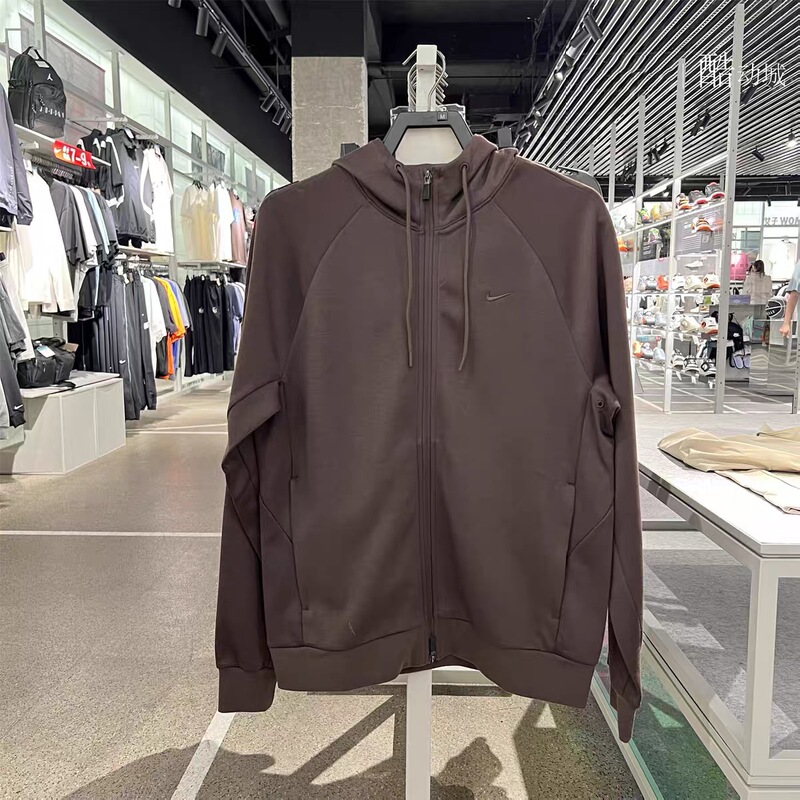 Wenwen Genuine Nike Men's and Women's New Small Logo Hooded Jacket Casual Loose Coat Fz0968-237