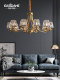 [Starry]American-Style Chandelier, Light Luxury Crystal Living Room Lamp, Vintage and Elegant Villa Lamp, All-Copper French-Style Dining Room Lighting