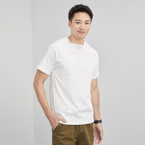 Summer Mens Short Sleeve T-shirt Thin Breathable Korean Fashion Simple Round Neck Slim Pure White Mid Sleeve base shirt Men