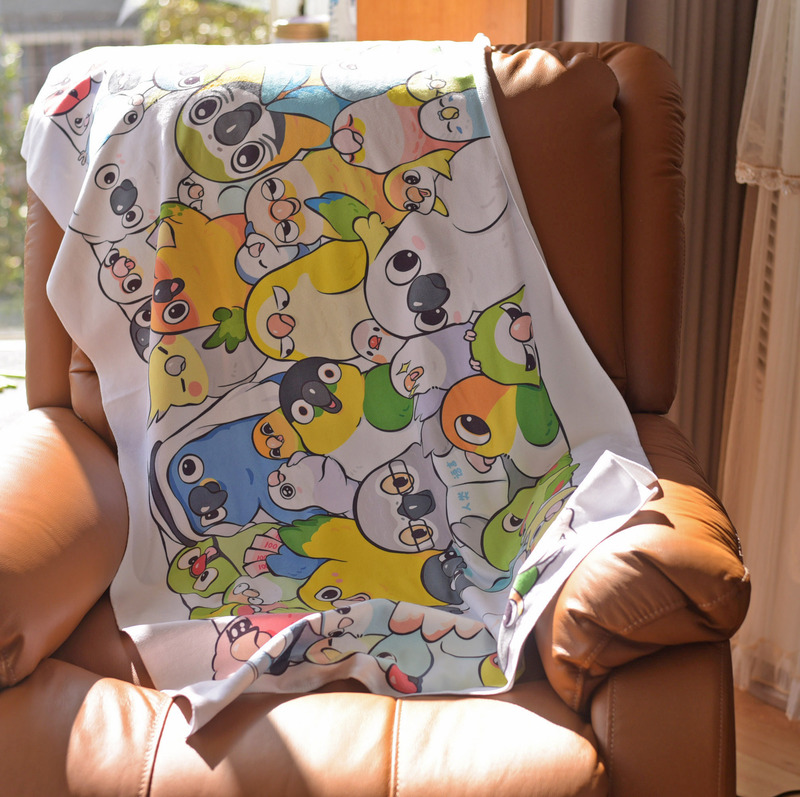 Original Bird-Themed Bath Towel, Absorbent Towel, Quick-Drying Swimming Towel, Portable Beach Towel, Cartoon Cute Parrot, Cockatiel, Lovebird
