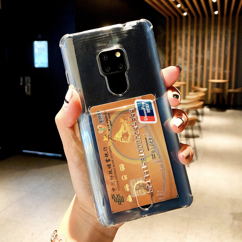 Wearer Huawei mate30 transparent TPU20lite plug-in card mobile phone protective case 10pro card sleeve integrated ultra-thin Maimang 7