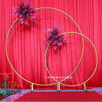 New wedding props large Wrought iron ring arch background single rod arch flower portal outside lawn wedding round frame