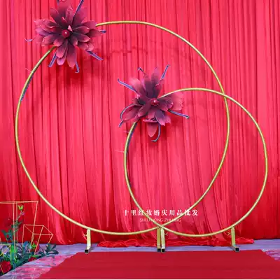 New wedding props large wrought iron ring arch background single rod arch flower portal outer lawn wedding round frame
