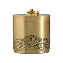 Seiko version thickened pure copper ashtray national style light luxury seamless integrated brass ashtray sealed storage tube storage tank