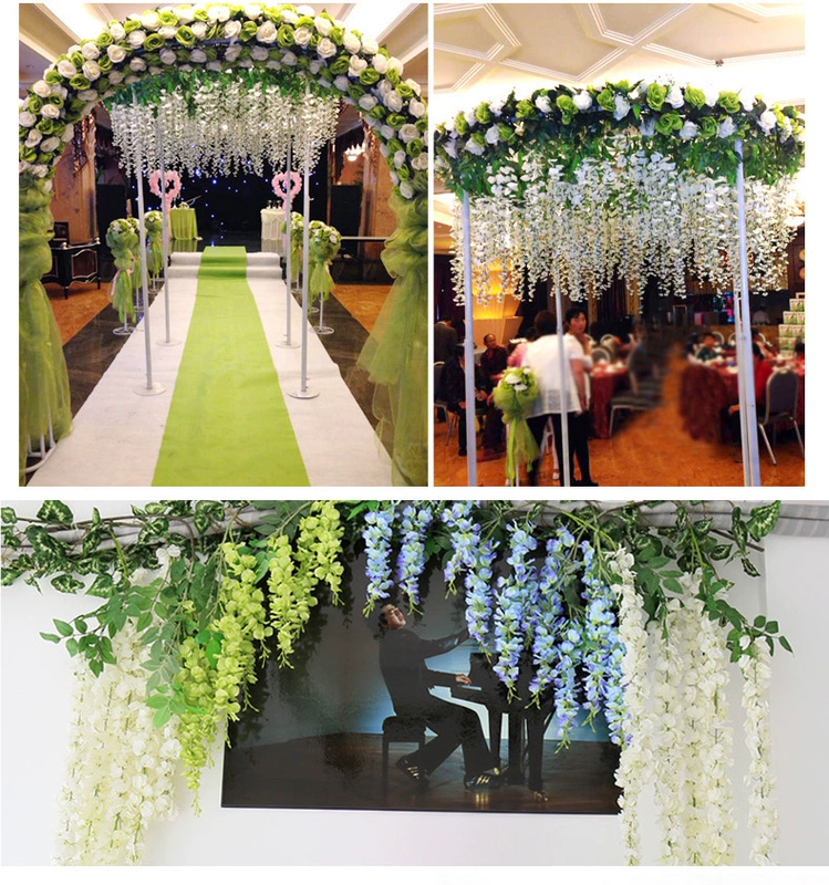 Trang trí đám cưới chuỗi hoa mô phỏng màu tím hoa giả hoa wisteria hoa dài treo tường vòm trong nhà treo mây - Hoa nhân tạo / Cây / Trái cây