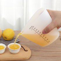 Household thickening with scale 500ml high temperature resistant measuring cup baking tool cream silicone measuring cup soft measuring cup engraving