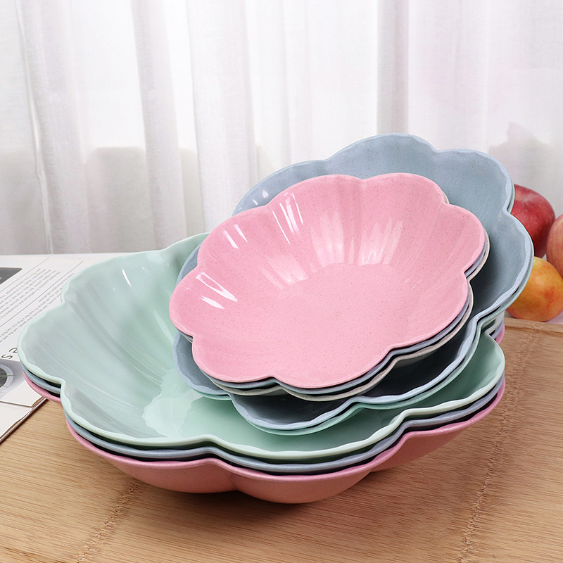 Kindergarten Fruit Basin Livingroom Fruit Tray Plastic Fruit Basket Snack Dish Snack Tray Candy Pan Snack Wheat Intake Box