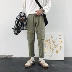 Quần lỏng giản dị mới quần thẳng xu hướng mùa thu overalls quần nam chín quần nam quần Hàn Quốc thời trang nam cao cấp Crop Jeans