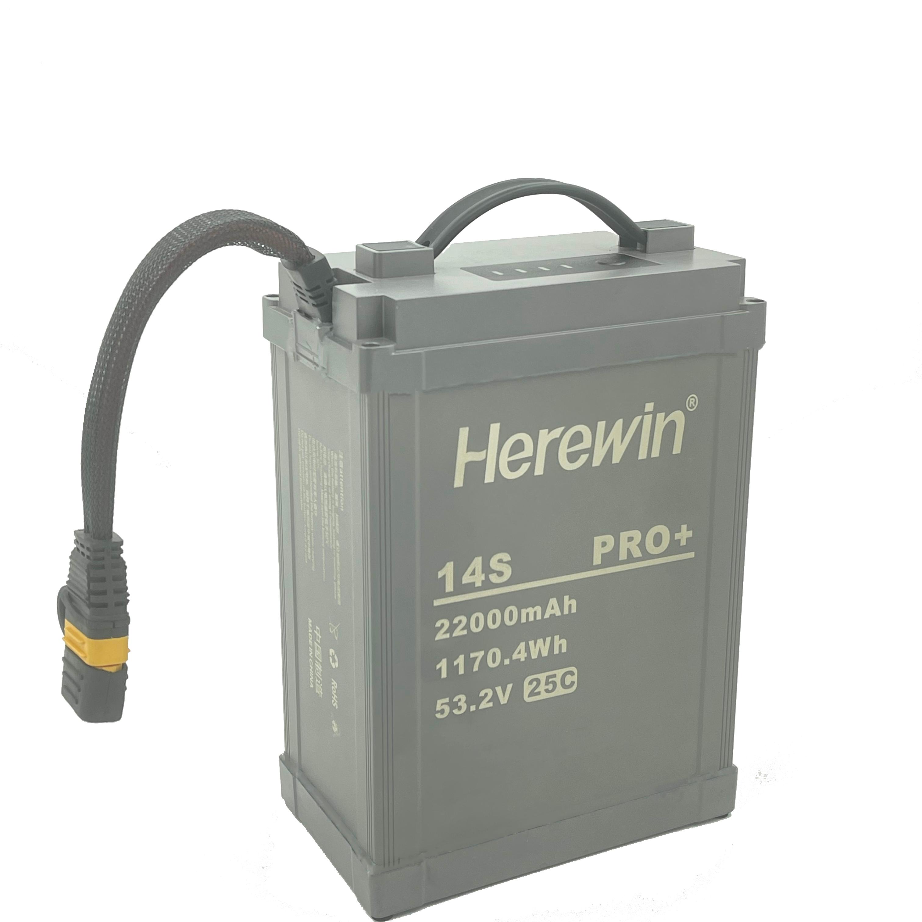 Herewin海盈智能高压板HV 电池22000mah 14S 53.2V 25C农业植保机