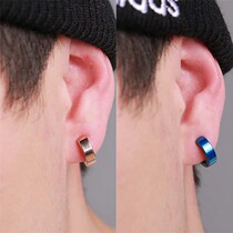 Blue Gold dont get my ears pierced Pi handsome ear clip earrings men wu er dong simple South Korea titanium steel er shi pin-music of the tide