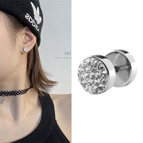Zircon inlaid earrings earrings cool men and women earrings retro student titanium steel ears in Japan and South Korea 2021 New trendseong
