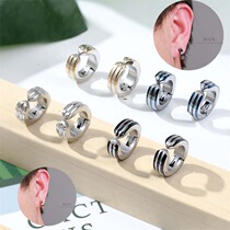 No ear hole Korean earrings for men and women earrings Hong Kong style fashion titanium steel jewelry 2021 new explosive earrings