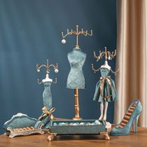 Jewelry rack display rack iron art light luxury hanging rack jewelry necklace earrings bracelet organizing desktop ornaments storage rack