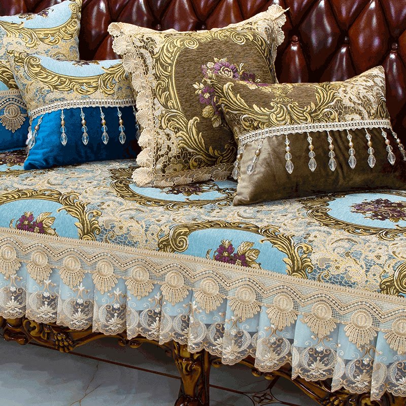 2021 Fall Eu Style Sofa Cushion Upscale Luxury All Season Universal Leather Sofa Combination Non-slip Cushion Cloth Hood Cover