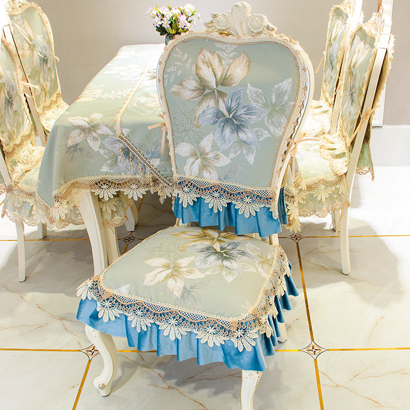 European-style dining chair cushion set chair back cover non-slip high-end luxury household four seasons universal stool chair cushion cover