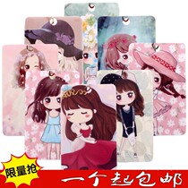 Korean cute cartoon student card set card bag with lanyard bus card set girl meal card door ban card student card set