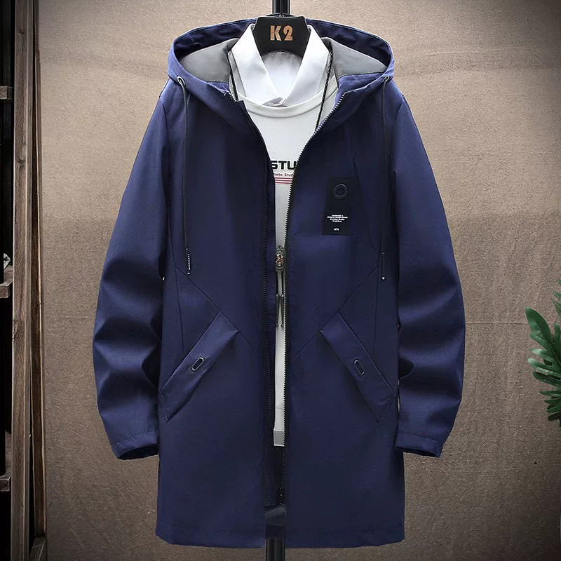 Демисезонное trench coat для мальчиков, длинная универсальная куртка для отдыха, свободный крой, простой и элегантный дизайн