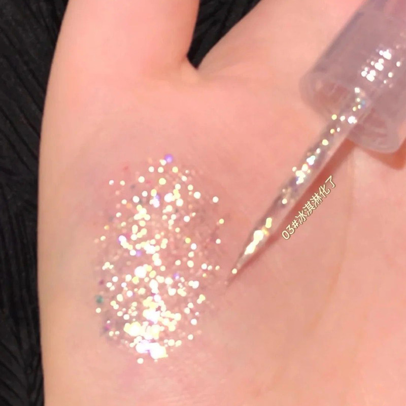 FLORTTE FLOWER LOLIA LIQUID EYE SHADOW SUPER SHINY Sparkling Pink Pearls HIGHLIGHT Bright Liquid ~