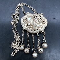 Antiques and miscellaneous collections hollowed out auspicious silver lock fish silver lock made in the Qianlong Year of the Qing Dynasty special price