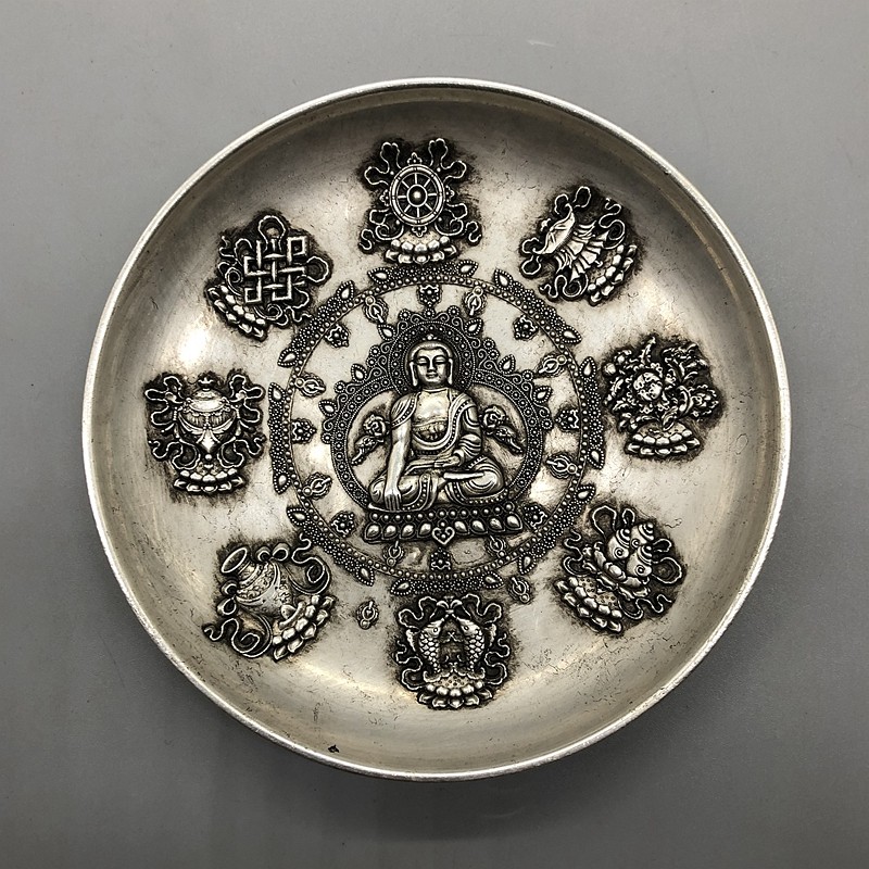 Ancient play bronze ware white bronze silver plated saucer dishes FabPo such as Buddha plate Saucer Dishes Home Swing Accessories Collection