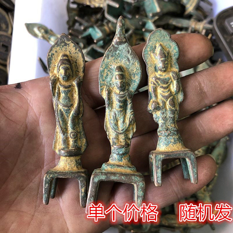 Ancient Play Miscellaneous Collection Antique golden Buddha Buddha Single Price Random Hair