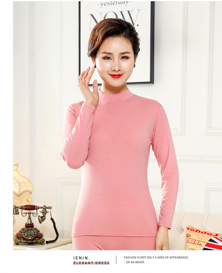 Đồ lót nữ nữ trung và già phần mỏng cotton mùa thu và mùa đông cỡ lớn nửa cao cổ áo đơn mảnh áo mùa thu quần áo mẹ áo ấm nam