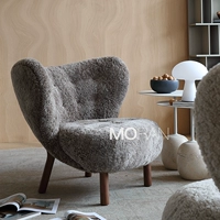 Коричневый импортный одноместный стул из натуральной шерсти