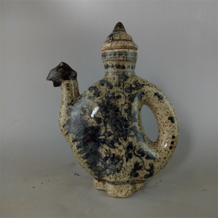 Jingdezhen Antique Porcelain Yuan Blue and White Chicken Head Pot Antique Antique Antique Porcelain Collection All Handmade Ornaments