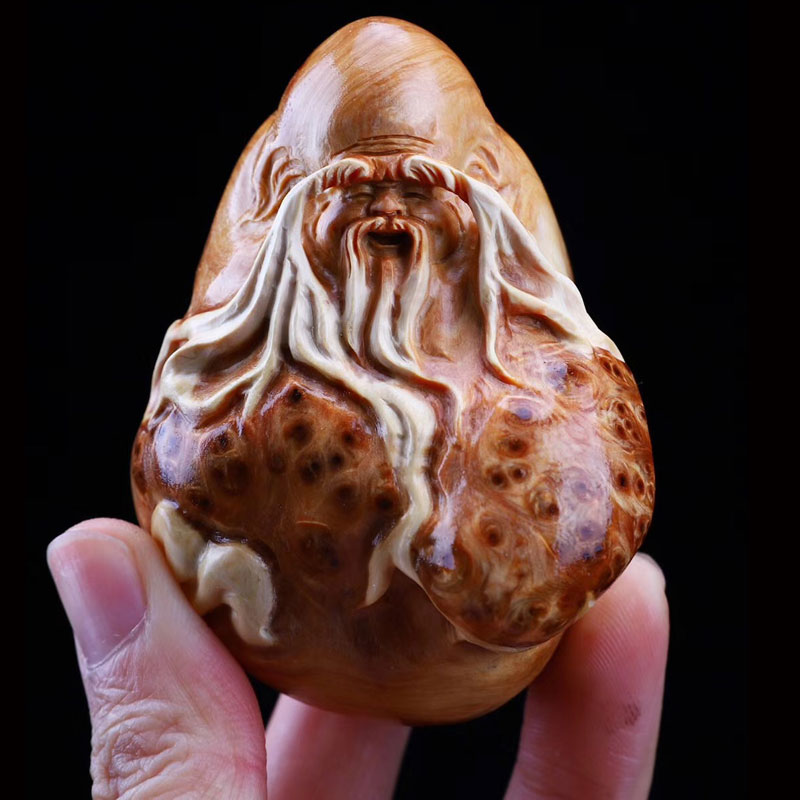 Taihang Yabai root carving ornaments, aging materials, Shouxing handle, natural shape, wood carving, carving craft, gift ornaments