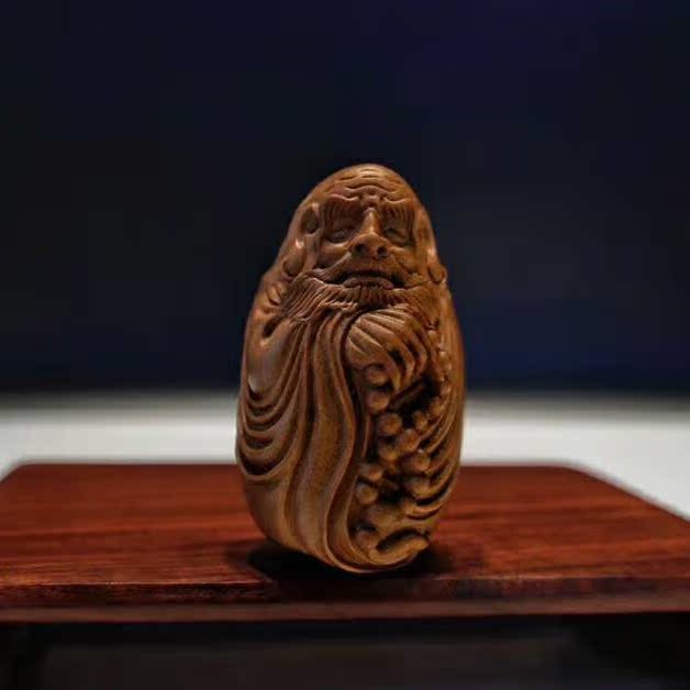 Dharma enlightened the old mountain sandalwood carving handlebar hanging ornaments