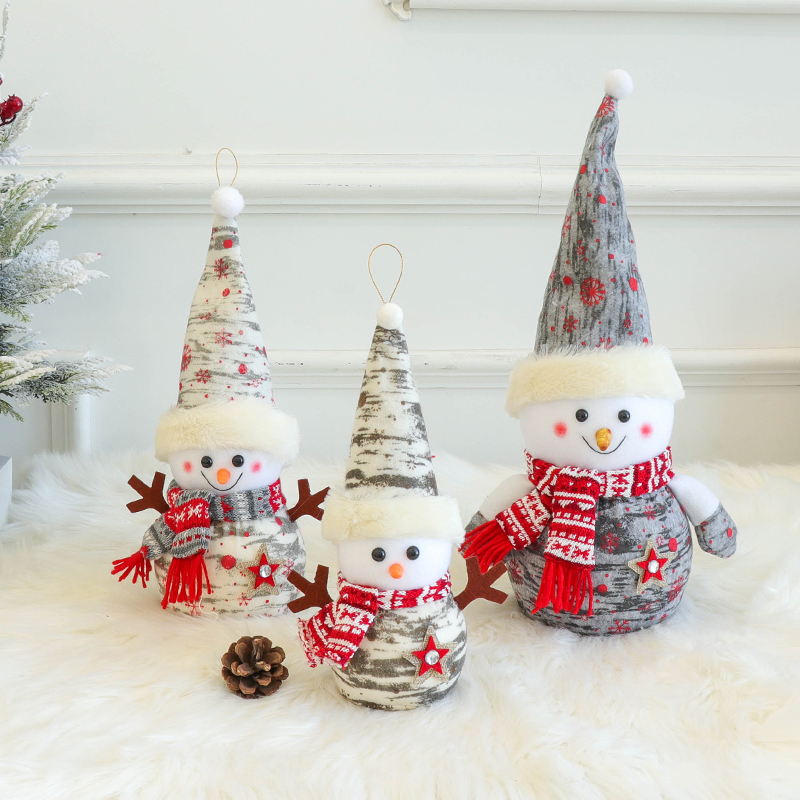 Jade Rabbit Christmas Children Gift Cute Dolls Snowman Three House Small Number Christmas Doll Creative Gift