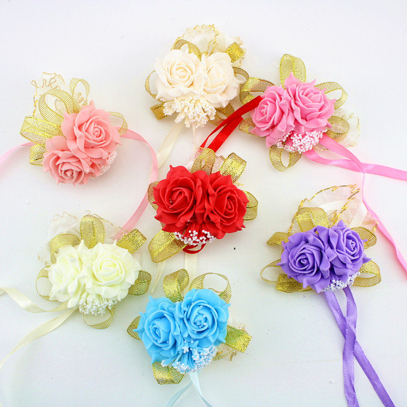 Wedding supplies Korean wedding corsage bride bridesmaid wrist flower Mori sister group dance personality bracelet corsage
