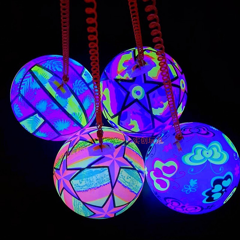 インターネットの有名人の子供のおもちゃチェーン光るボール子供のインフレータブルロープ弾性ボール光る誘導ストール小さな商品