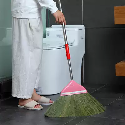 Natural Miscanthus broom, retractable household broom, soft hair, wooden floor, broomstick Mane