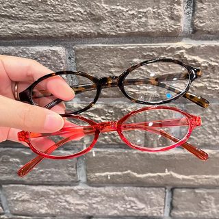 ins儿童复古红色椭圆小框中大童防蓝光眼镜TR超轻眼镜框凹造型潮