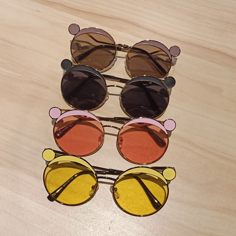 Children's sunglasses wave male and female child baby cute personality sunscreen sunglasses sunglasses children Mickey ears sunglasses