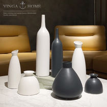 Nordic living room black and white ceramic vase ornaments modern simple Zen flower arrangement dried flowers home decorations