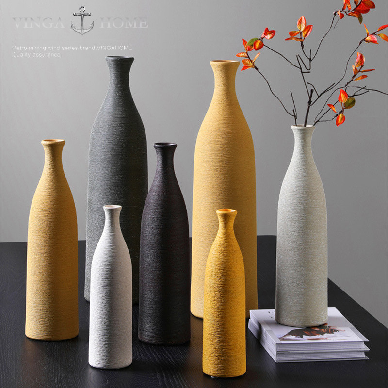 Nordic dry flower ceramic vase minimalist desktop home decorations living room table flower arrangement modern ornaments